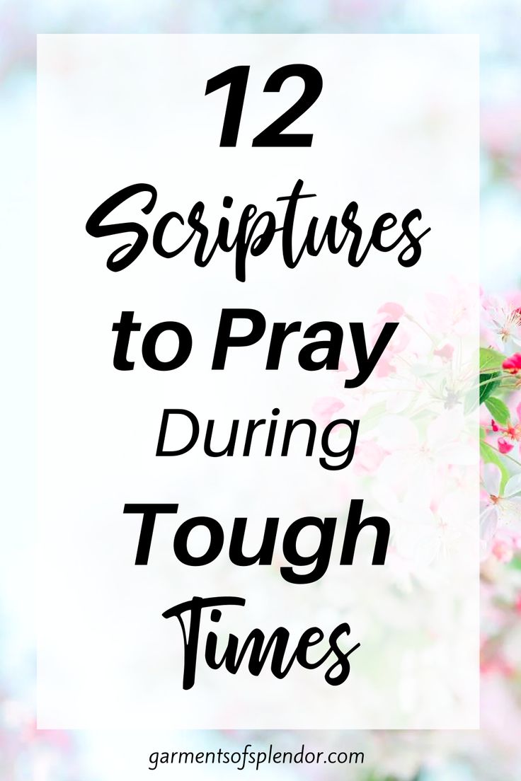 flowers with text overlay that reads 12 sceptures to pray during tough times