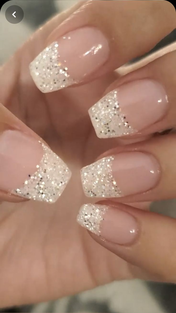 Valentine Nails, Glitter Tip Acrylic Nails, Manikur Kuku, Kiara Sky, Nails Trend, Smink Inspiration, French Manicure Nails, Pretty Nail Art Designs, Nagel Inspo