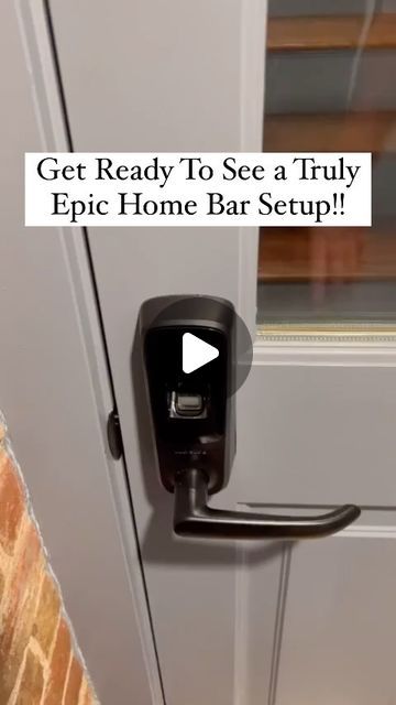 an image of a door handle with the words get ready to see a truly epic home bar setup