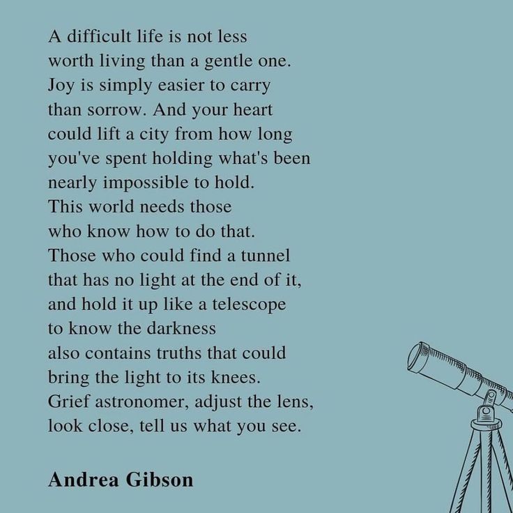 an image of a telescope on a blue background with the words,'a difficult life is not less worth living than a gentle one