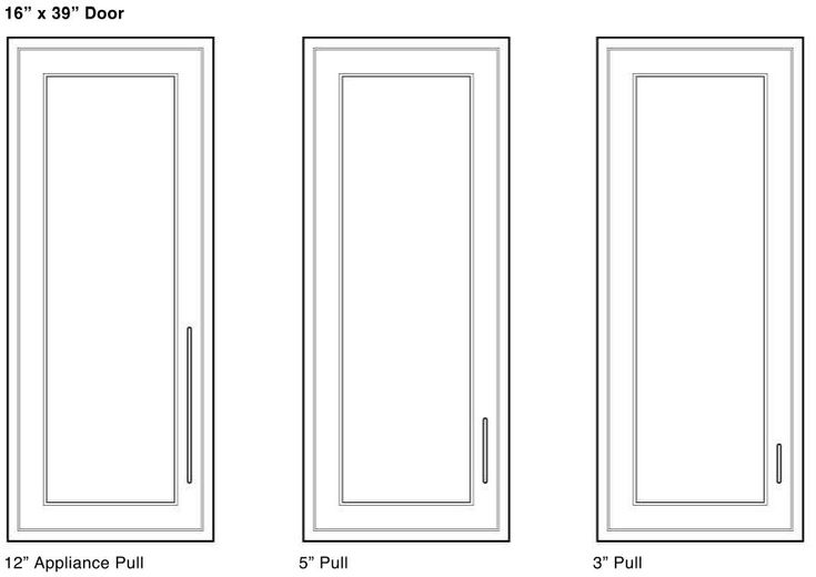 three doors with measurements for each door