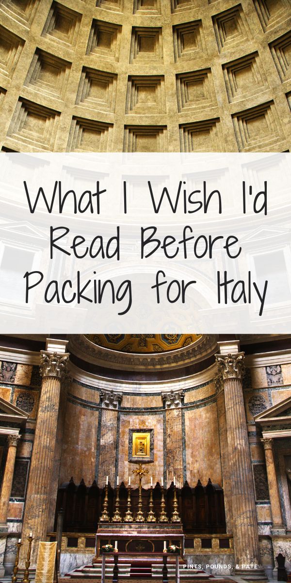 a church with the words what i wish i'd read before packing for italy