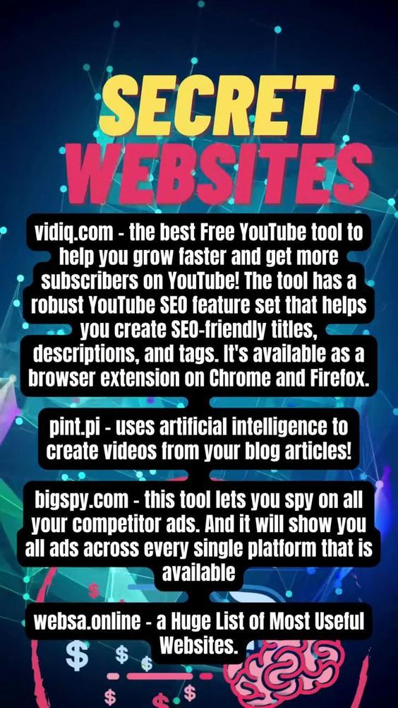 Crazy cool Websites! 🤩 #website #websites #aitools #vidiq #aitools #artificialintelligence #ai #gp Earning Websites, Extra Money Jobs, Freebie Websites, Computer Website, Hacking Websites, Learn Krav Maga, Agency Website Design, Learn Computer Coding, Secret Websites