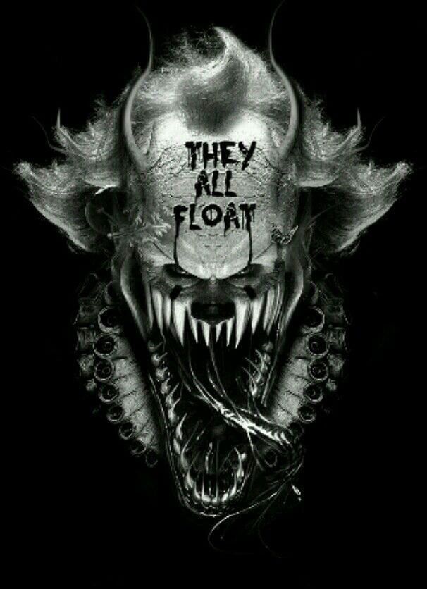 a black and white photo with the words they all float on it's face