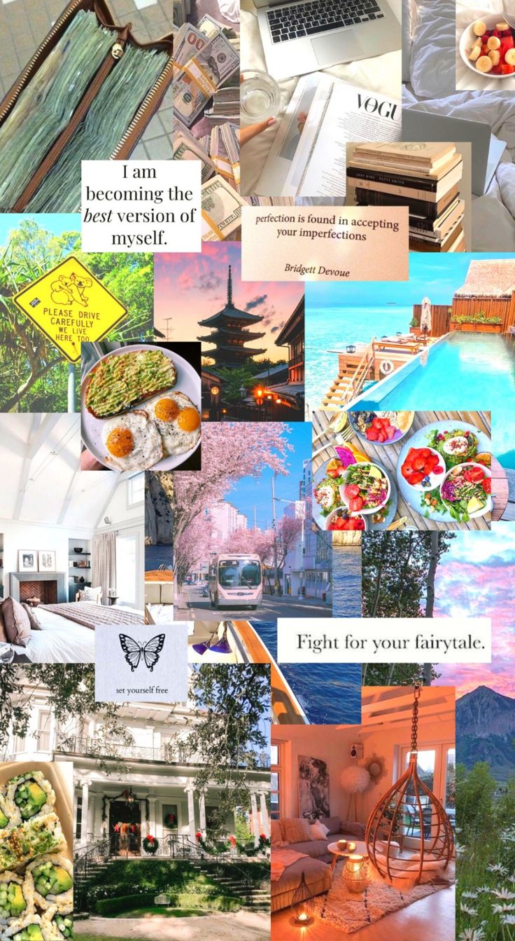 a collage of photos with words and pictures