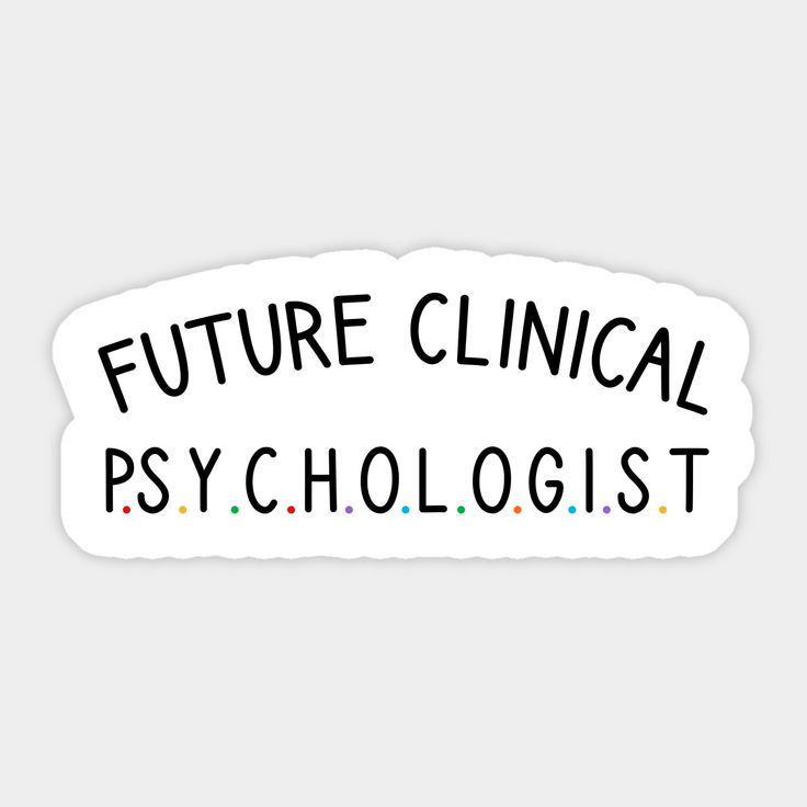 a sticker with the words future clinic psy chologist in black on it
