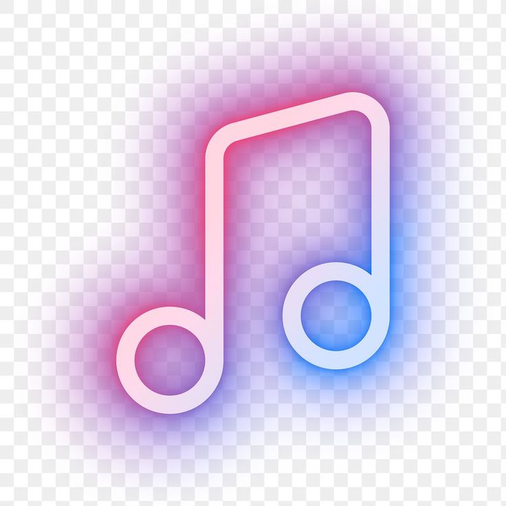 music note neon sign on transparent background, with blue and pink colors stock photo - illustration