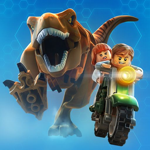 the lego movie poster with an image of a dinosaur riding a motorcycle and two people on it