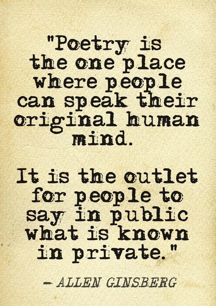 an old book with a quote on it that says poetry is the one place where people can speak their original human mind