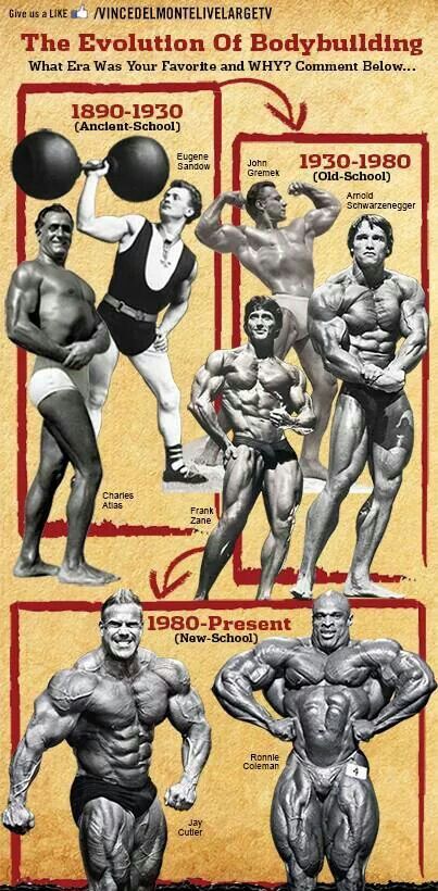 the evolution of bodybuilding info poster