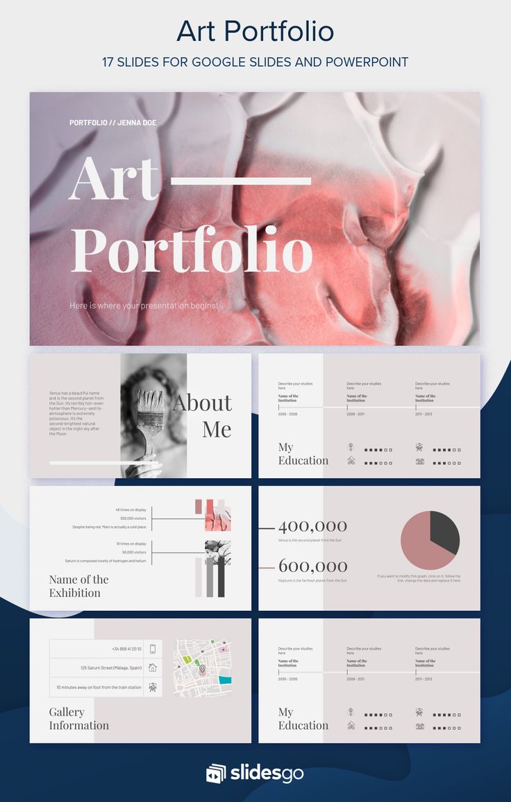 an image of a website design with the title art portfolio