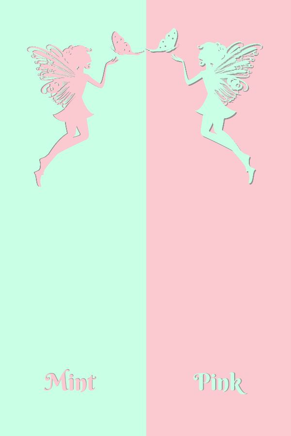 two different colored wallpapers with the words mint and pink