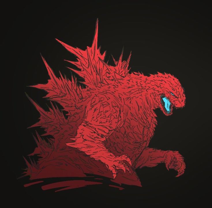 an image of a red creature with blue eyes