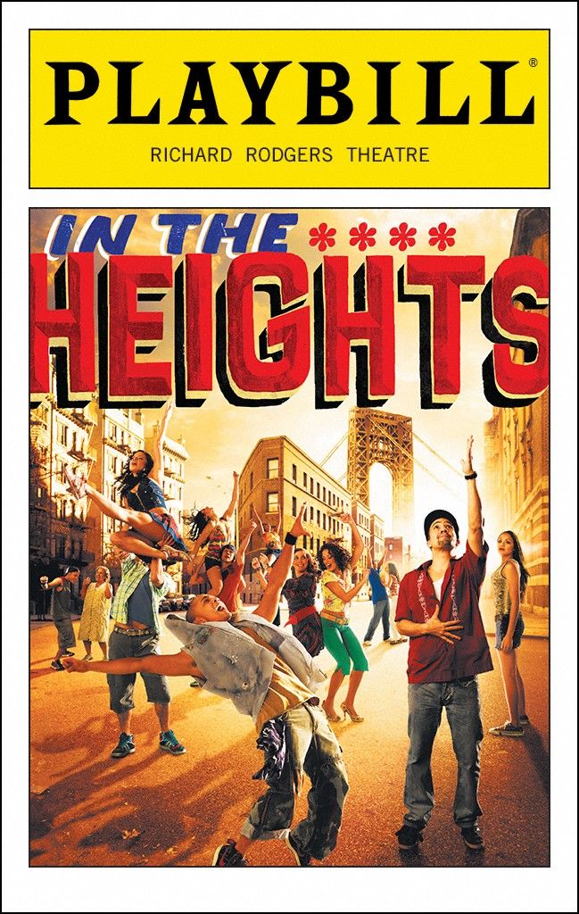 a movie poster for the film in the heightss with people dancing and jumping around