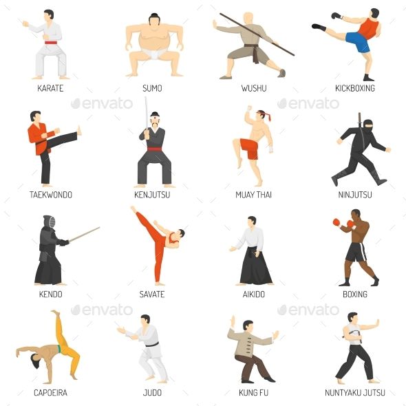 an image of people doing different martial moves