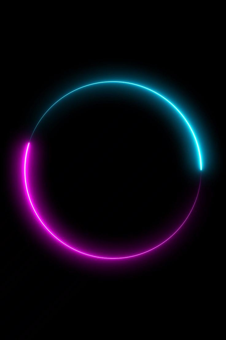 a neon circle on a black background
