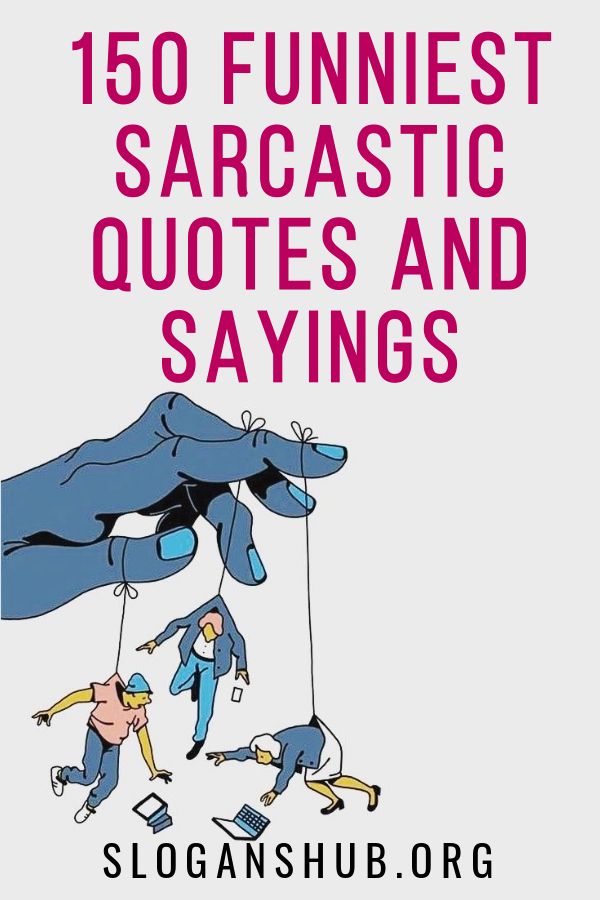 the cover of 150 funniest sarcastic quotes and sayings by sloganshub org