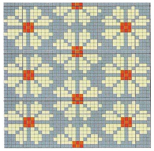 a cross stitch pattern with squares and dots