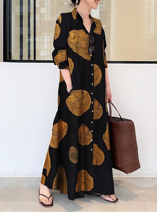 Muslim Women Dress, Mode Prints, Button Maxi Dress, Womens Fall Dress, Casual Maxi Dress, Long Linen Dress, Salwar Kamiz, Islamic Clothing, Maxi Shirt Dress