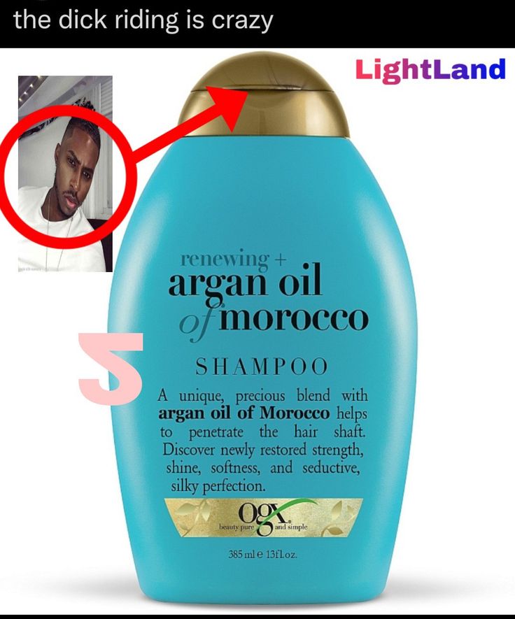 a bottle of shampoo with an image of a man's face in the background