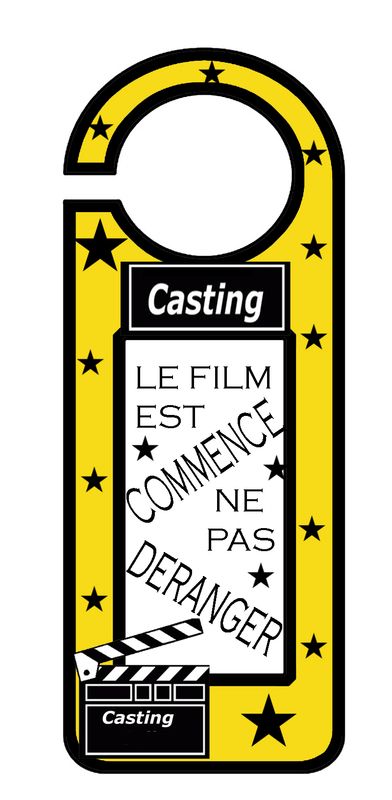 a black and yellow sign with stars on it that says casting, let film estr