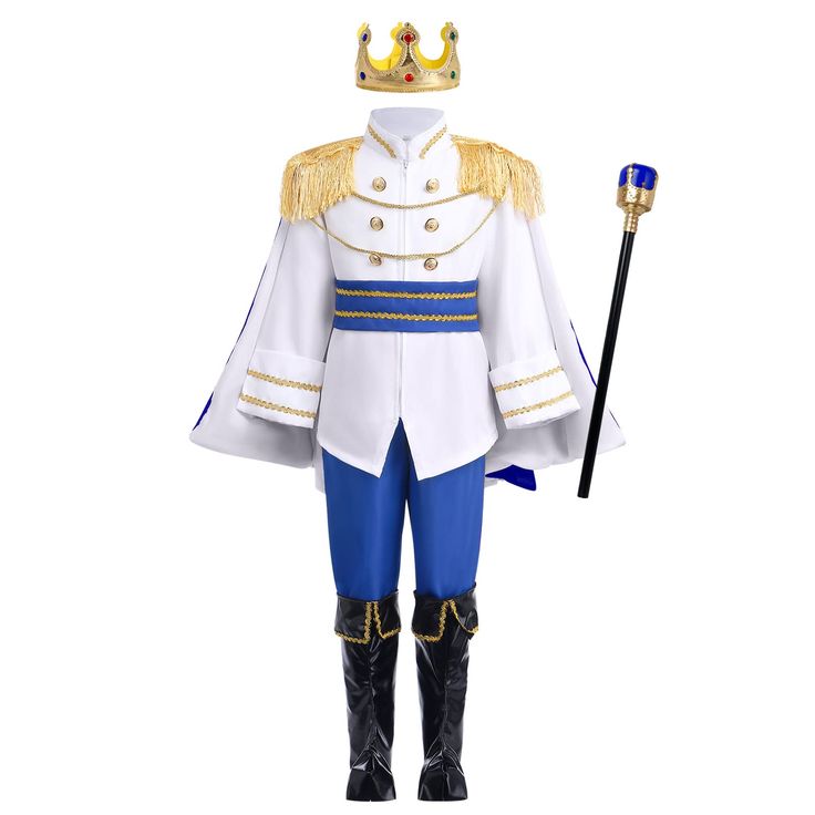 PRICES MAY VARY. Polyester Imported Hand Wash Only BOY PRINCE CHARMING COSTUME --- Kids boys prince charming costume outfit Halloween Carnival party cosplay, stylish prince uniform gold embroidered jacket suit formal pageant clothing. Prince charming costume prince dress up medieval royal prince outfit costume for toddler kids boys. This outfit will have your child look like a true Prince! It will take boys back to the renaissance era to rule the land far and wide during dress up play PRINCE COS Royal Prince Outfit, King Costume For Kids, Prince Dress Up, Knight Dress, Prince Outfit, Prince Charming Costume, Dress Up Halloween, Tale Dress, Up Halloween Costumes