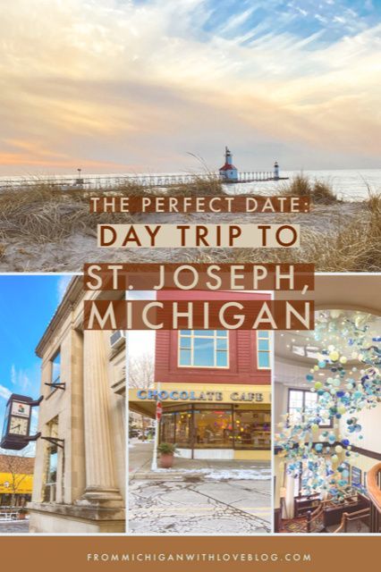 the perfect date day trip to st joseph's michigan is featured in this postcard