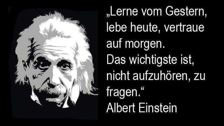 albert einstein quote on black background with white writing and an image of the famous scientist