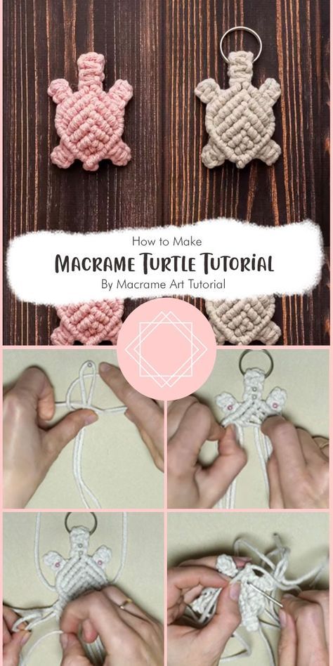 how to make macrame turtle keychain by macrame art studio