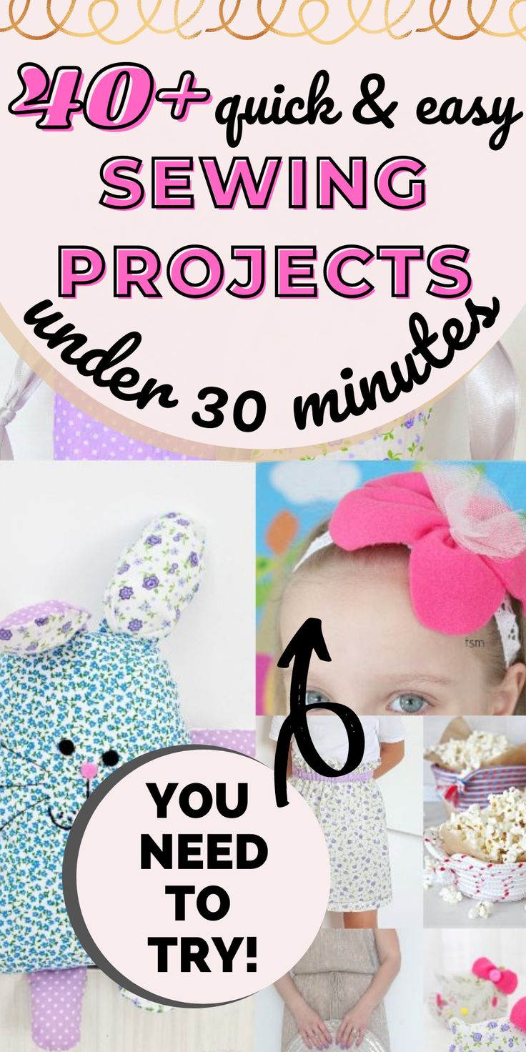 QUICK SEWING PROJECTS UNDER 30 MINUTES 10 Min Sewing Projects, 1st Sewing Project, Cheap Sewing Projects, 5 Minute Sewing Projects, Free Sewing Patterns For Beginners Simple, Preppy Sewing Projects, Easy Things To Sew With A Sewing Machine, Free Printable Patterns Sewing, Simple Sewing Projects For Beginners Step By Step Free Pattern