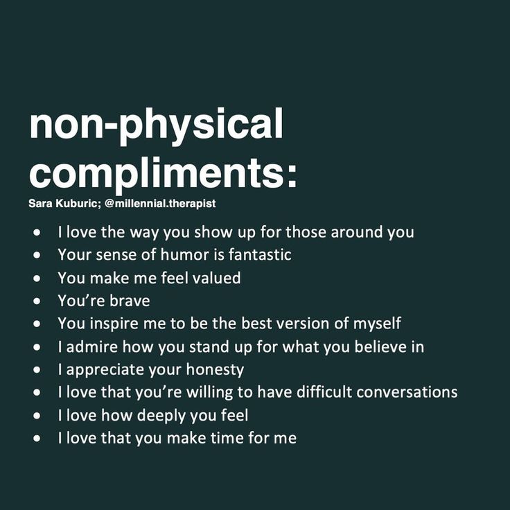 Sara Kuburic (@millennial.therapist) posted on Instagram • Jul 13, 2021 at 1:08am UTC Non Physical Compliments, Physical Compliments, How To Appreciate Someone, I Appreciate You Quotes, Appreciate You Quotes, Compliment Quotes, Compliment Words, Compliments For Her, Therapist Quotes