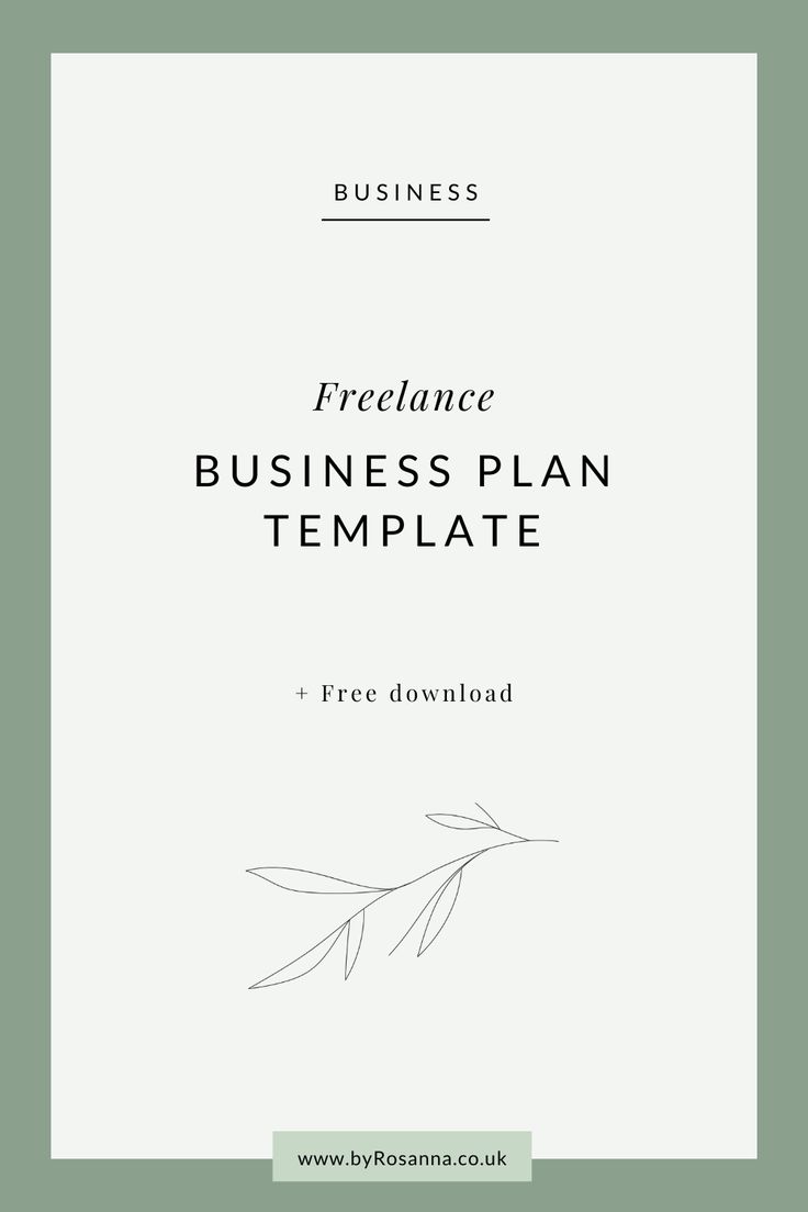 the free business plan template is shown in this image, it has a green background and white