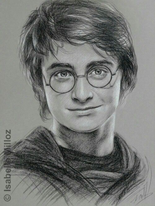 a pencil drawing of harry potter