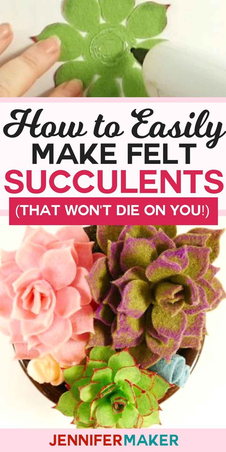 how to easily make felt succulents that won't die on you