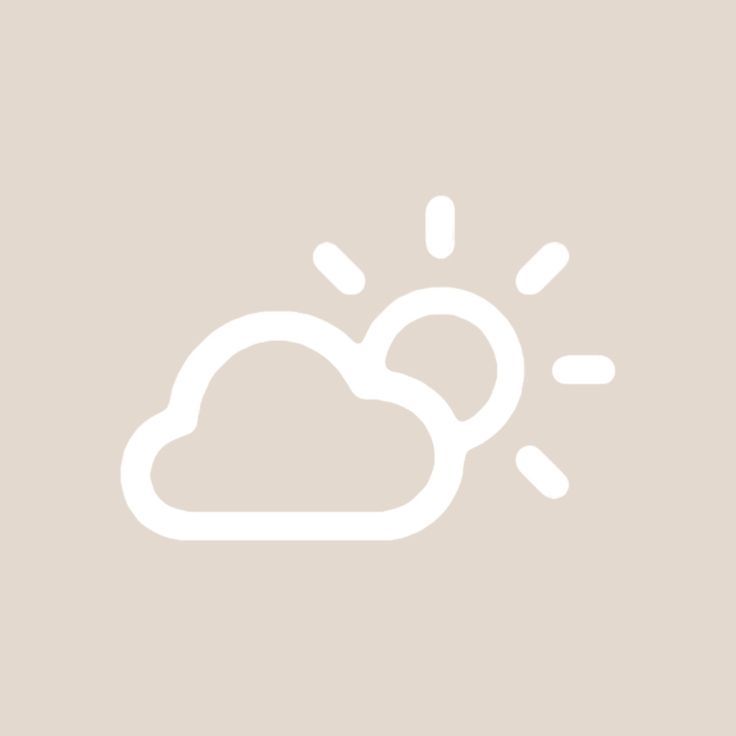 the weather icon is shown in white on a light gray background, with sun coming out from behind it