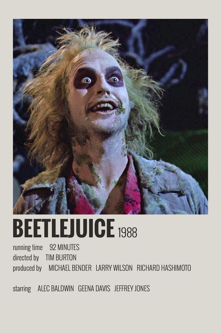 an advertisement for beetlejuice starring in the motion