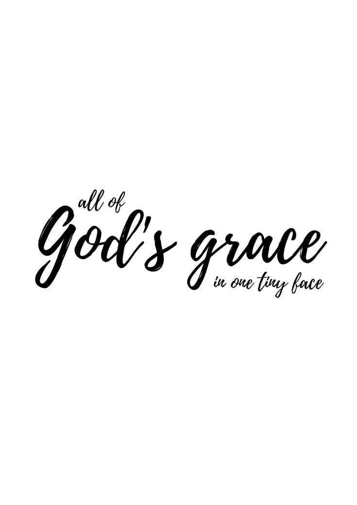 the words god's grace are written in black ink