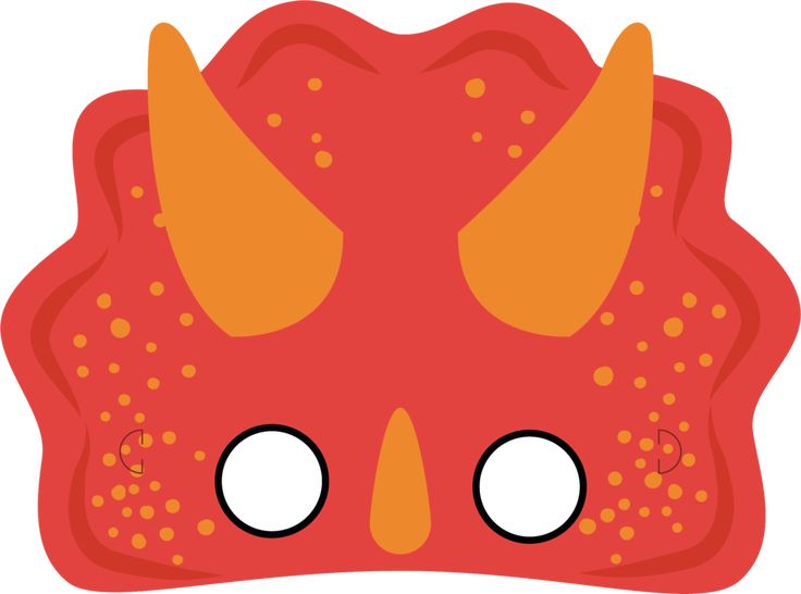 a red monster mask with horns and big eyes