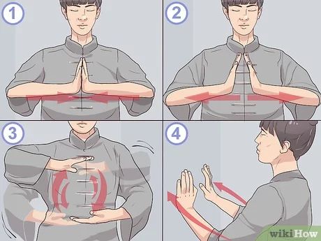 the instructions for how to do an arm stretch with one hand and two hands folded over each other