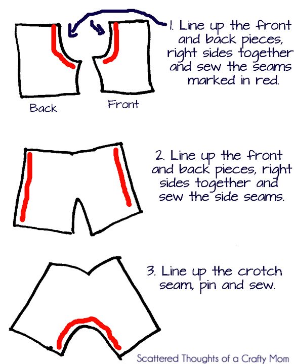 the instructions for how to draw shorts with pencils and markers on paper, including two lines