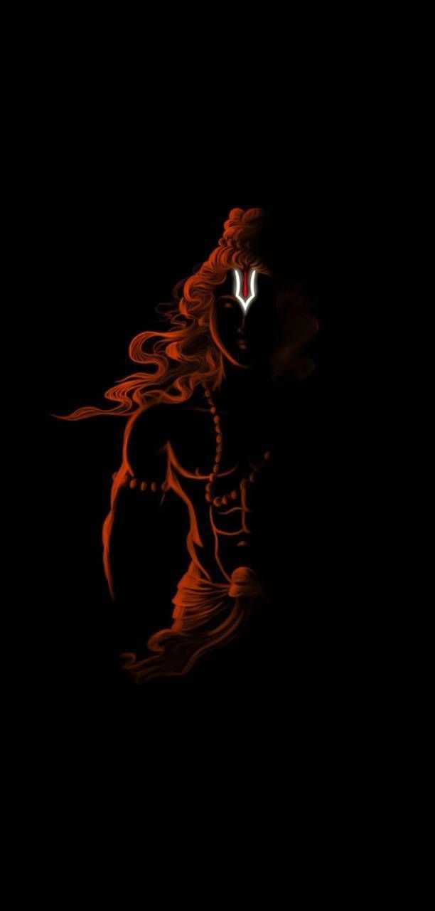 a dark background with an image of a demon