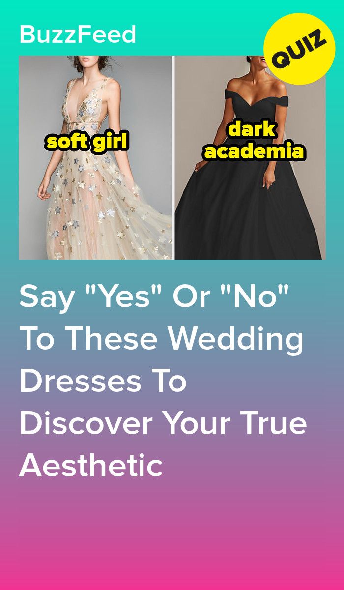 two different types of dresses with the words say yes or no to these wedding dress