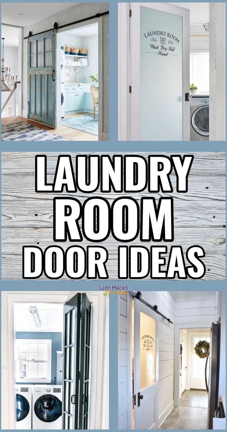 Best laundry room dor ideas for a farmhouse style laundry room, closet or laundry nook.