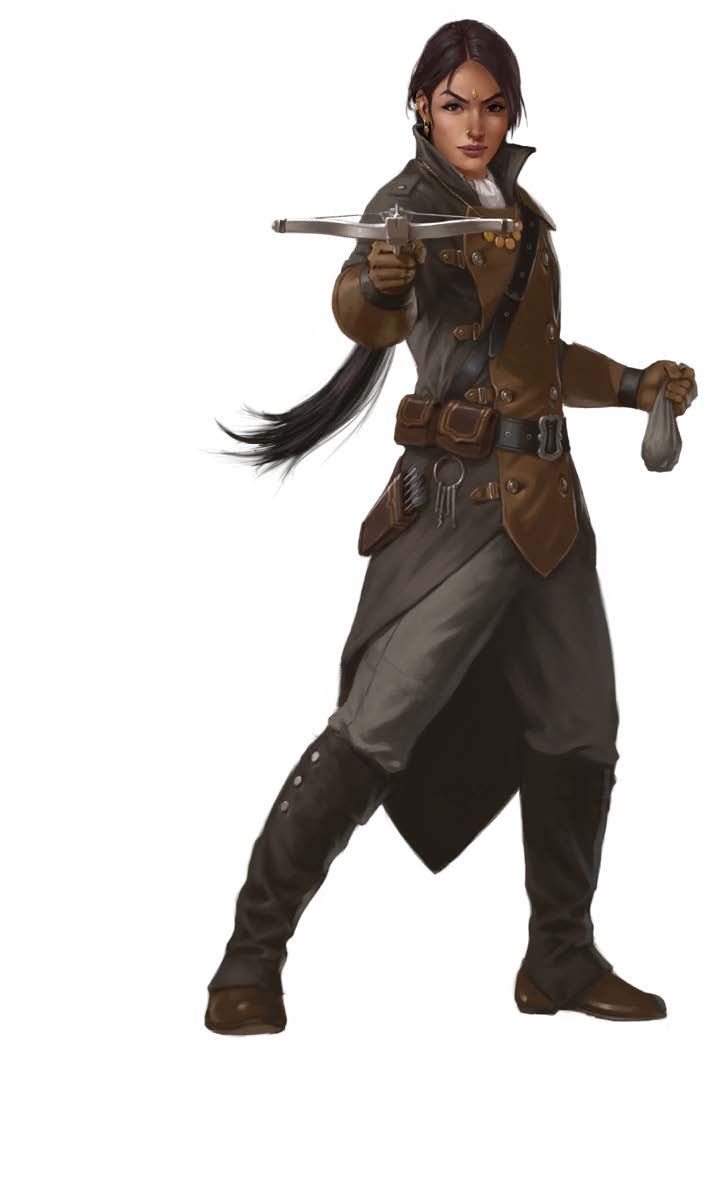 Copper Hand Rogue - Absalom - Pathfinder 2e Rogue Crossbow, Pathfinder Rogue, Ranger Dnd, Fantasy Adventurer, Pathfinder 2e, Female Assassin, Advanced Dungeons And Dragons, Pirate Art, Fantasy Portraits