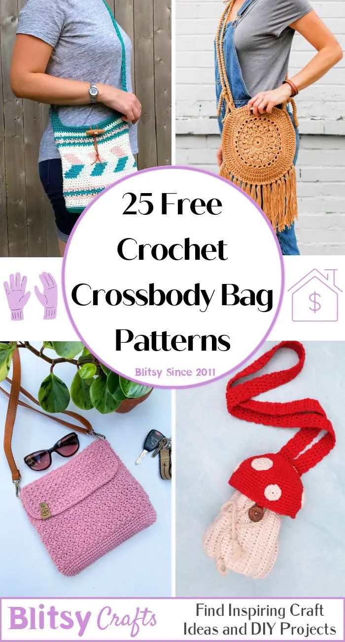 the 25 free crochet cross - body bag patterns are great for beginners