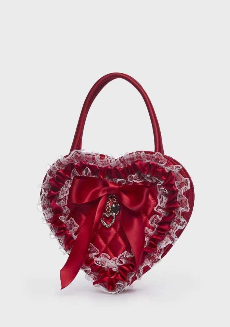 Satin Handbag, Ropa Upcycling, Lizzie Hearts, Inspired Handbags, Sugar Thrillz, Heart Shape Box, Accessories Clothes, Fancy Bags, Heart Bag
