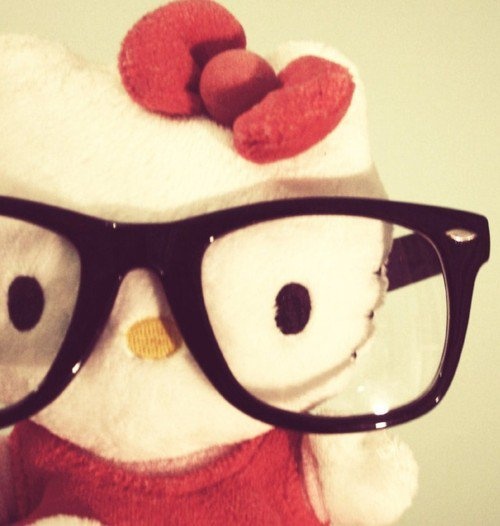 a white teddy bear wearing glasses and a red dress