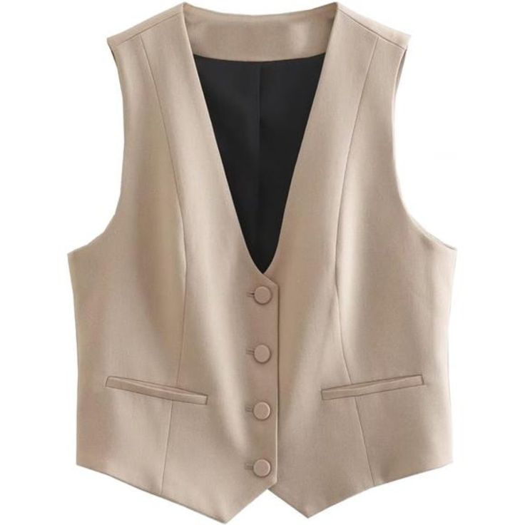 Elevate Your Professional Attire With Our Classic Women's Suit Vest, Designed For Formal Occasions And Office Wear. Tailored To Perfection, Our Sleeveless Vests Exude Timeless Elegance. Structured And Fitted Waistcoats For Women Are Versatile Pieces Suitable For Business Casual Or Corporate Settings. The Dressy Design Ensures A Polished Look, Ideal For The Office. Embrace Modernity With Our Stylish And Elegant Suit Vests. Crafted To Add A Contemporary Touch To Your Workwear, These Vests Exude Pr Causal Office Outfits, Outfit Chaleco, Khaki Vest, Summer Knit Tops, Vest Suit, Vest Blouse, Straight Clothes, Suits Clothing, Business Shirts