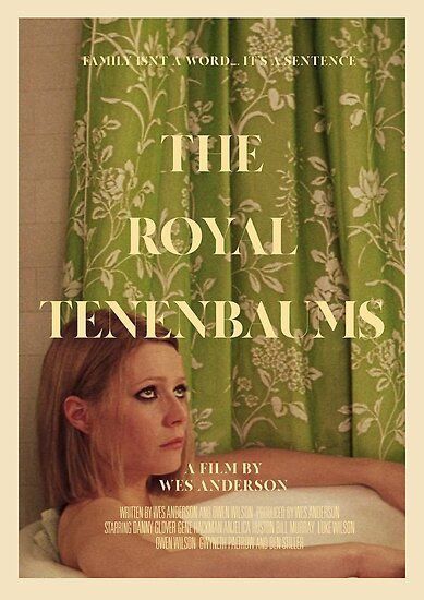 a movie poster for the royal tenebauns with a woman in a bathtub