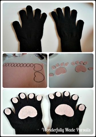 the steps to make an animal paw print out of yarn